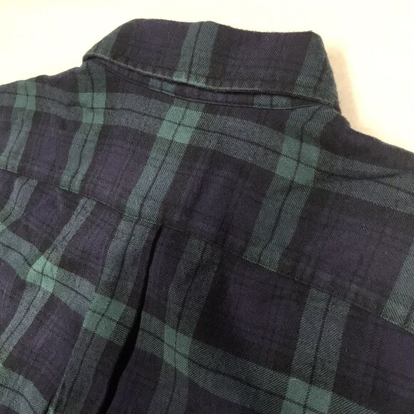 VINEYARD VINES Flannel Shirt Men L Blue Kelly Green Tartan Plaid Prep Notre Dame - Picture 8 of 16
